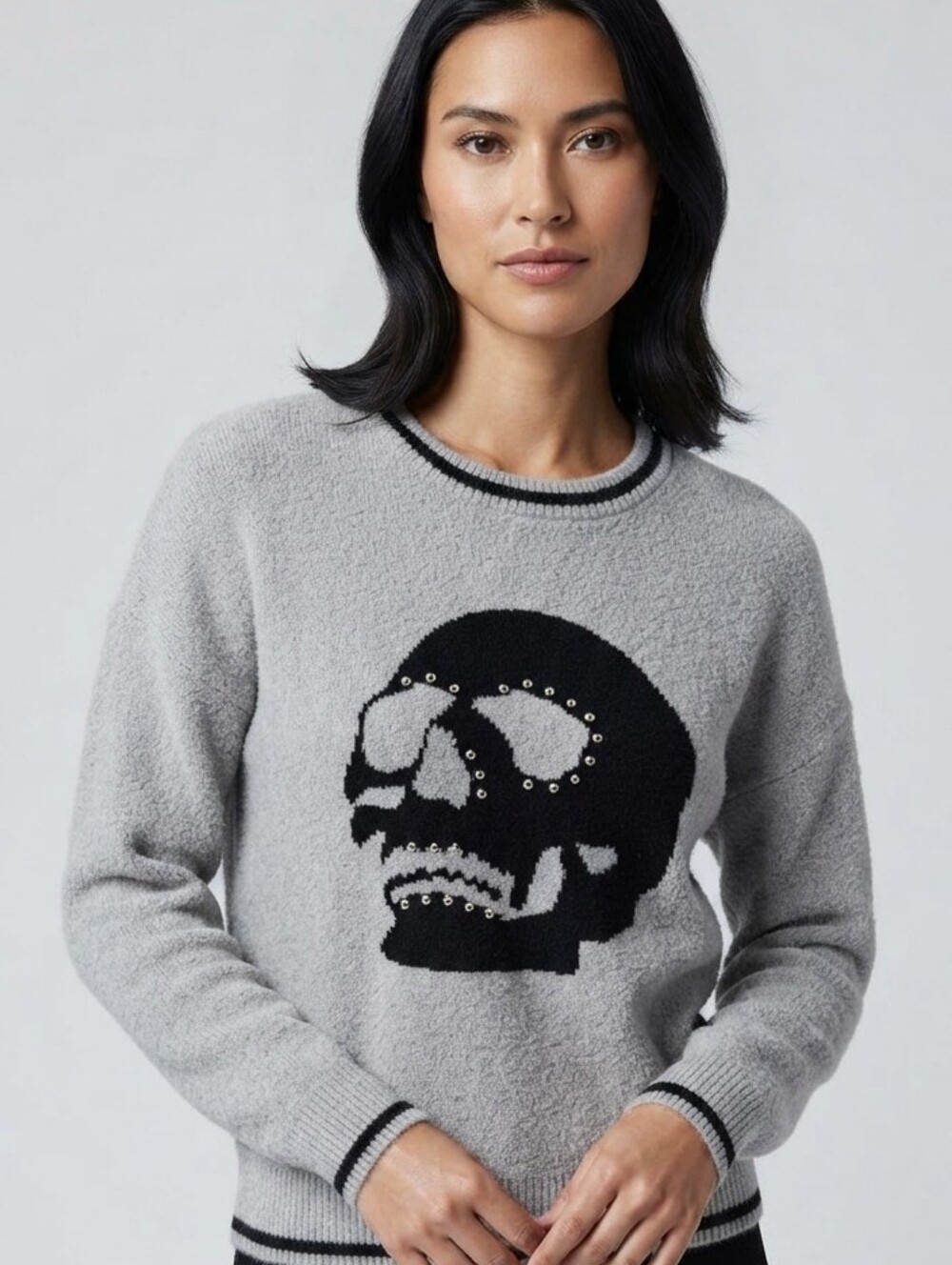 Nikka K Women's Sweater M Gray Graphic Medium